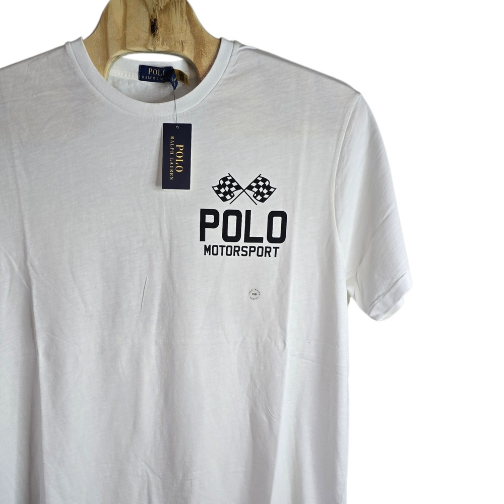 Polo Ralph Lauren Mens Motorsport Racing Graphic T-Shirt White 2XB NEW